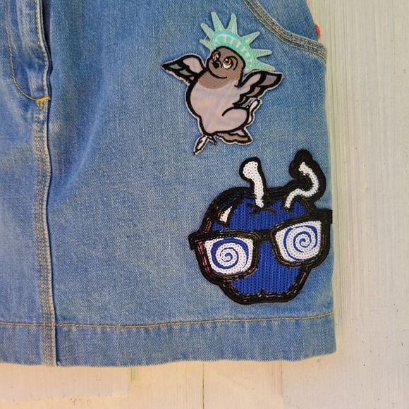 Kenzo Paris‎ Denim Patch Mini Skirt Size 34/XS - Picture 4 of 11